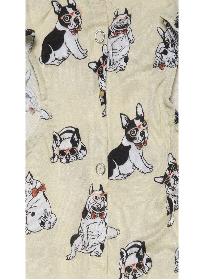 Lulala Dog Shirt Striped 100% Cotton Shirt for Dogs Printed T Shirts Cotton Vest Pleated Dress Puppy Clothes Summer Shirts Tops Soft Pet Apparel for Small Dogs Cats (8 Inch,Yellow) - Image 4